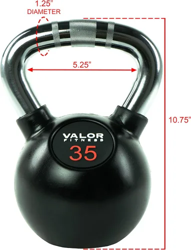 Miniatura 2 de Valor Fitness Chrome Kettlebells – Solid Cast Iron Kettlebell with Chrome Finish, Strength Training Weight for Swings, Squats, Cleans & Home Gym