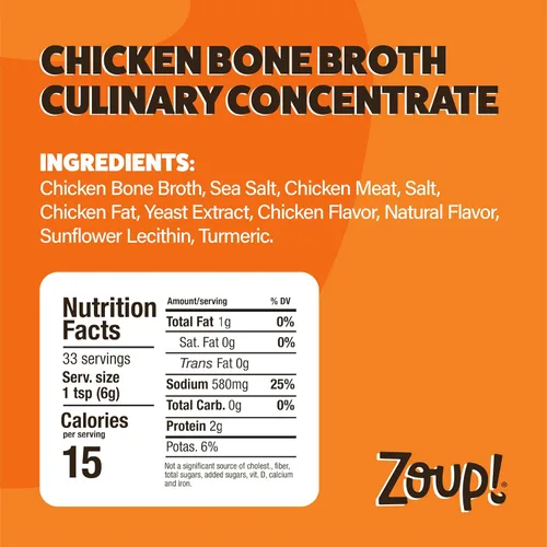 Miniatura 2 de Zoup! Concentrado culinario de caldo de hueso de pollo, 1 paquete, 7 onzas