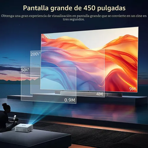Miniatura 7 de [Compatible con Netflix y Dolby Audio] Proyector inteligente con WiFi6 y Bluetooth5.3, enfoque eléctrico y corrección automática keystone