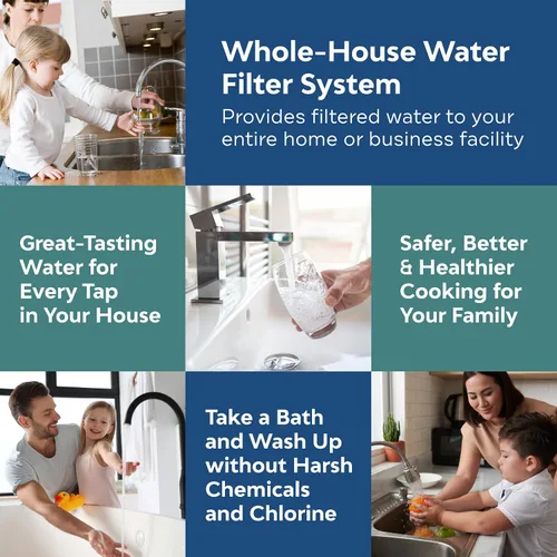 Miniatura 7 de Applied Membranes Inc. Reemplazo de cartucho de filtro de agua de 3 etapas para toda la casa, incluye cartuchos de filtro de sedimentos, carbono