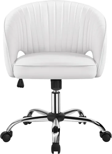 Miniatura 12 de Topeakmart Silla de escritorio de terciopelo, silla de tocador de maquillaje con altura de asiento y reposabrazos ajustables, silla de oficina