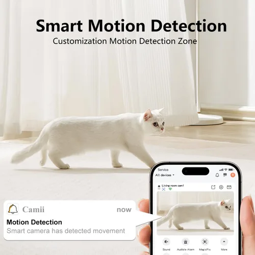 Miniatura 5 de Cámara para mascotas 2K para interiores, cámaras interiores 5G/2.4G para seguridad del hogar, cámara para bebé/perro/mascota/anciano con aplicación