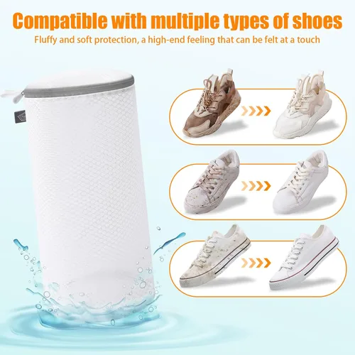 Miniatura 5 de Kimmama Bolsa para lavadora de zapatos, bolsa de malla para ropa sucia para tenis, calzado, entrenadores, zapatillas, material de red de nido