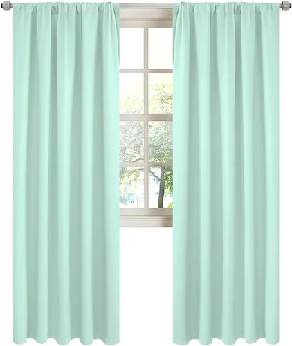 Miniatura 29 de LA PALMA Cortinas opacas con bolsillo para cortinero para sala de estar, bloqueo de luz, aislamiento térmico, reducción de ruido, cortinas