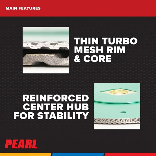 Miniatura 3 de PEARL ABRASIVE CO. Hoja de porcelana turbo de malla fina P4 de 4" 5/8"-20mm-7/8 con 4 agujeros