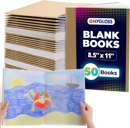 Miniatura 9 de Hygloss Libros en Blanco - Paquete de 10 unidades – 8.5" x 11" A4 Varios Colores – Libros en Blanco de Tapa Blanda para Niños para Escribir