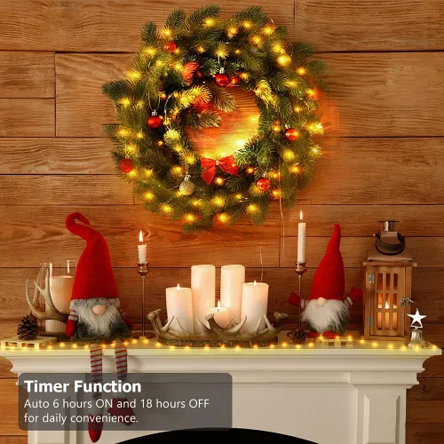 Miniatura 3 de Luces de Cadena de 33 pies que Funcionan con Batería, 100 Luces de Cadena de Hadas LED Alimentadas por Batería con Control Remoto y Temporizador