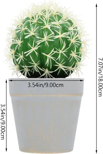 Miniatura 9 de HOMSFOU Cactus en maceta, adornos de oficina, plantas de interior para interiores, macetas pequeñas para interiores, bonsáis de imitación de cactus