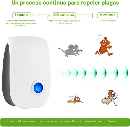 Miniatura 6 de 2026 Repelente de plagas ultrasónico mejorado, repelente de ratones para interiores para ratas, ratones, roedores, cucarachas, insectos, mosquitos