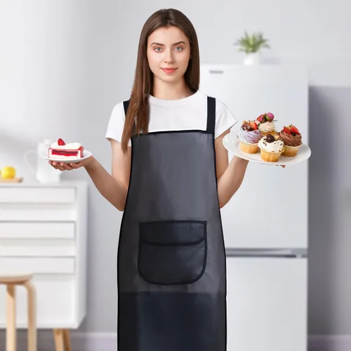 Miniatura 4 de Delantal de cocina impermeable y a prueba de aceite, ligero, de secado rápido, delantal de carnicero unisex para picnics