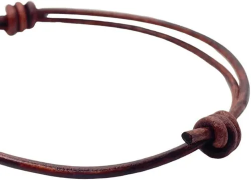 Miniatura 3 de Pulsera de cuero genuino para hombre de 0.059 in – Brazalete ajustable hecho a mano, pulsera de cuero minimalista para hombre, accesorios simples