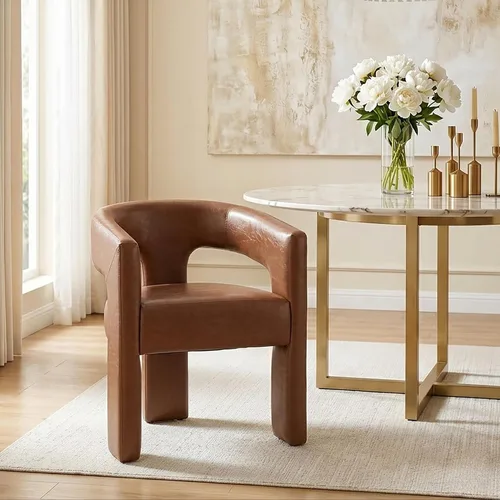 Miniatura 13 de Modernas sillas de comedor, silla de sherpa tapizada de terciopelo con respaldo, silla de tocador Boucle ensamblada cómoda para cocina, comedor