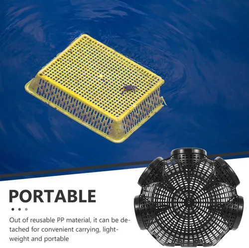 Miniatura 8 de Toddmomy Jaula de pesca portátil para cangrejos de cangrejo de 13.18 x 11.61 x 4.72 pulgadas, reutilizable, trampa de cangrejo de acero, jaula