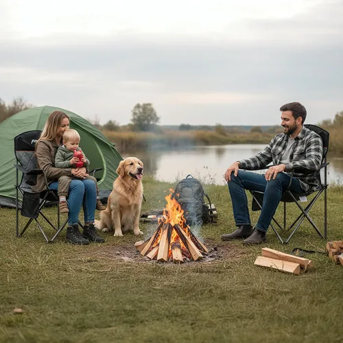 Miniatura 8 de Sillas de campamento resistentes con capacidad de 350 libras, silla plegable con bolsa enfriadora y portavasos para exteriores, deportes, playa