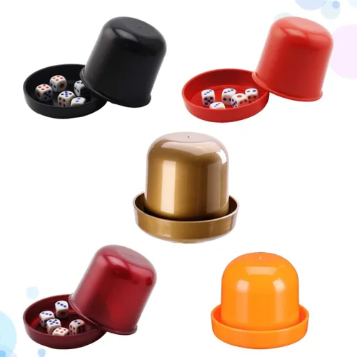 Miniatura 7 de NUOBESTY Juego de dados para juegos profesionales de dados para mentirosos Farkle Bar Ktv anti trampas caja de dados con 5 dados (color)