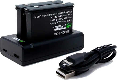 Miniatura 2 de Wasabi Power Batería (paquete de 2) y cargador dual para Insta360 X3