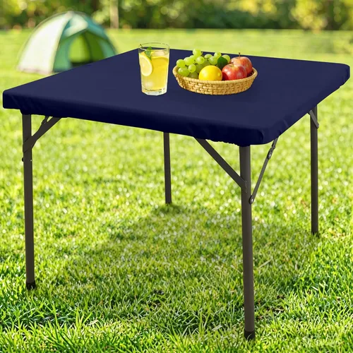 Miniatura 56 de homing Mantel cuadrado ajustable de poliéster impermeable, protector de mesa lavable para picnic, campamento, al aire libre (negro, 34 x 34 pulgadas)