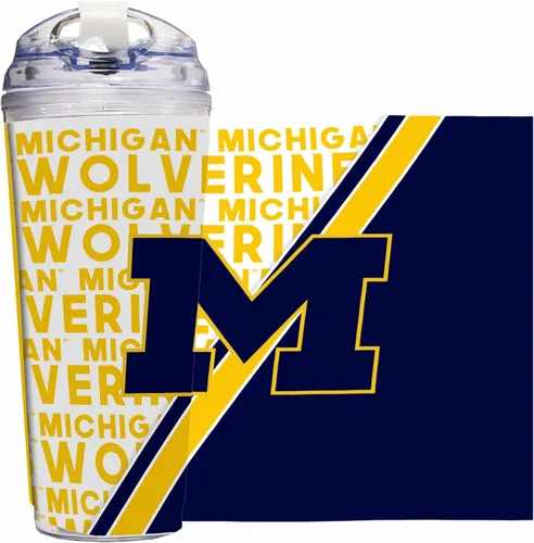 Miniatura 82 de Rico Industries Taza acrílica NCAA estándar de 24 onzas con tapa con bisagra, taza de doble pared oficialmente licenciada con pajita