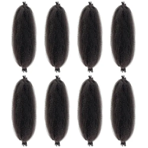 Miniatura 6 de Cabello Spring Twist Pre-Esponjado Color 4 Cabello Afro de Giros Elásticos 8 Paquetes Cabello Marrón Marley Twist para Trenzado para Locs de Marrón
