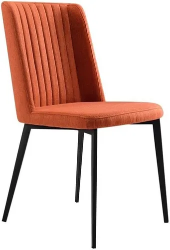 Armen Living Silla de comedor Maine, tapicería de tela naranja, altura del asiento de 18.5 pulgadas