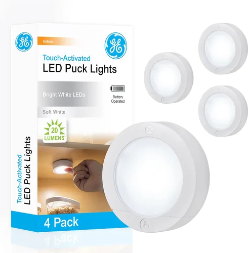 Miniatura 7 de GE Luces LED de disco activadas por tacto, 20 lúmenes, blanco, 25434
