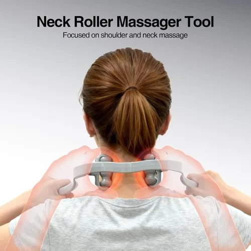 Miniatura 2 de Herramienta de masaje con rodillo de cuello, masajeador manual de cuello para aliviar el dolor de tejido profundo, bola masajeadora de 6 puntos