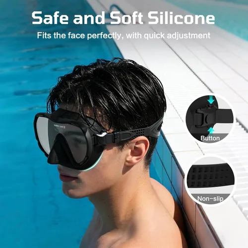 Miniatura 6 de Gafas de natación para adultos con cubierta para la nariz, máscara de buceo de visión amplia, sin fugas, gafas de natación para hombres, mujeres