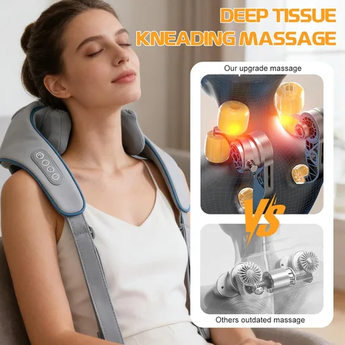 Miniatura 2 de Therapexa Masajeador de cuello con calor, masajeador de cuello y hombro, masajeador shiatsu profundo 6D para aliviar el dolor de espalda, hombros