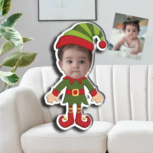 Miniatura 15 de Drawelry Almohada de Navidad con foto de cara personalizada: divertido y lindo Papá Noel animales impresión 3D retrato personalizado imagen almohada