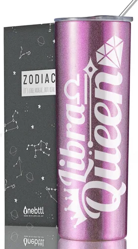 Miniatura 18 de Regalos del zodiaco Onebttl para mujeres, mejores regalos de cumpleaños para amigas, vaso de 20 oz de acero inoxidable, logotipo grabado en negro