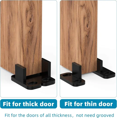 Miniatura 2 de Hotop Guía de piso para puerta de granero, guía inferior para puerta corredera, montaje en el suelo, herrajes de armario deslizantes, de plástico