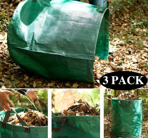 Miniatura 6 de Bolsa de jardín de 72 galones, plegable, reutilizable, resistente, bolsas de basura para césped, patio, hojas, desechos, bolsas de jardín