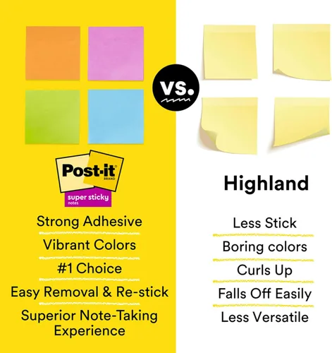 Miniatura 10 de Post-it Notas súper adhesivas, 5 blocs de notas adhesivas, 3 x 3 pulgadas, suministros escolares, productos de oficina, notas adhesivas para Menta