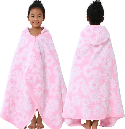 Miniatura 50 de VOOVA & MOVAS Poncho de Toalla de Baño Gruesa con Capucha para Niños (4-8 Años) - Bata de Toalla de Natación de Algodón Turco Suave y Absorbente