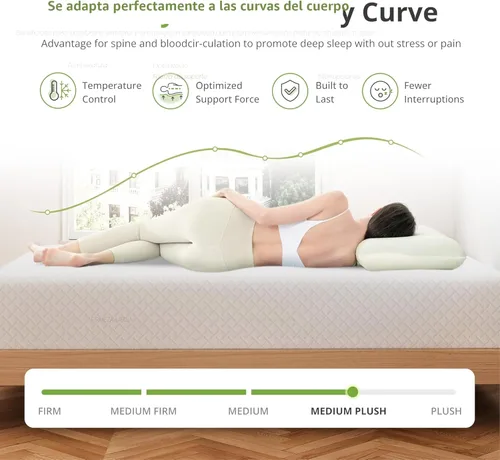 Miniatura 4 de EGOHOME Colchón de espuma viscoelástica tamaño King, colchón de cama de 10 pulgadas en una caja con gel de té verde refrescante, alivia la presión