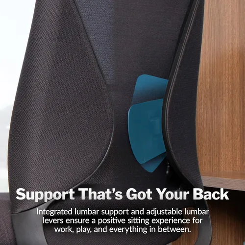 Miniatura 4 de Vari Tempur-Pedic Silla de oficina ergonómica – Silla de escritorio con respaldo de malla con soporte lumbar ajustable, reclinable, profundidad
