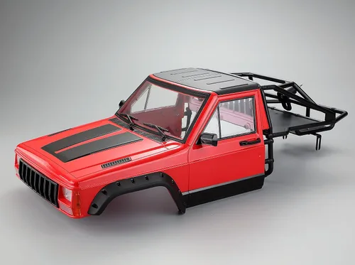 Miniatura 7 de Cabina de cuerpo de orugas RC y carcasa trasera de media jaula para 1/10 RC Crawler TRX4 SCX10 90046 AT4 GEN 8 Scout II (naranja)