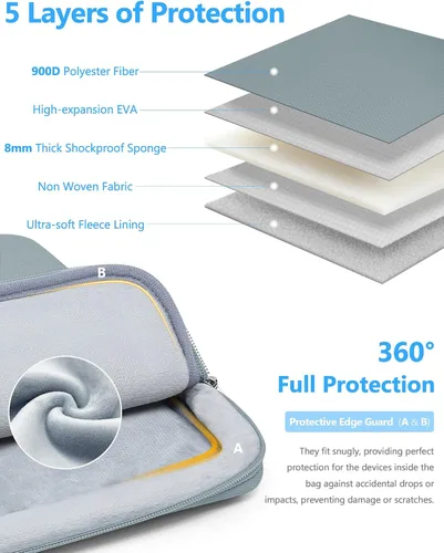 Miniatura 3 de HYZUO Juego de bolsas para laptop de 13 pulgadas para MacBook Air 13 M5/M4/M3/M2/M1 A3449 2026-2018, MacBook Neo 2026 A3404 de 13 pulgadas, MacBook