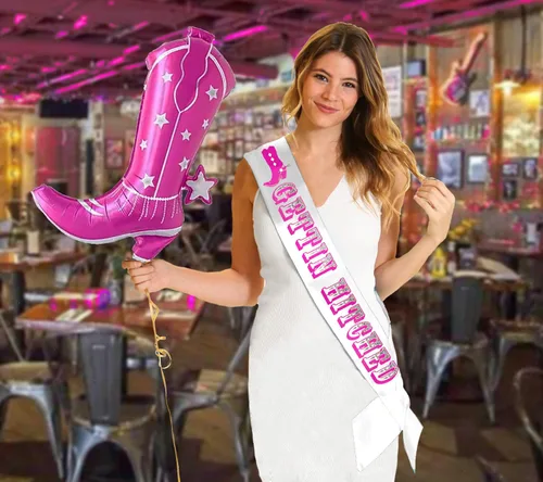 Miniatura 3 de Disco Cowgirl - Traje de despedida de soltera - Cowgirl Getting Hitched Bride Sash - Country Western Bridal Shower