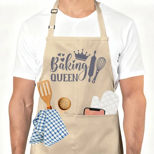 Divertido delantal de cocina para mujeres y hombres, delantal de cocina para hornear con 2 bolsillos, lindo regalo de cumpleaños, Navidad, día de la