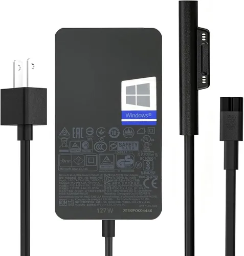 Cargador de superficie de 127 W, cargador Microsoft Surface para Surface Book 3/2/1, Surface Laptop Studio, Surface Pro 11/10/9/8/7+/7/6/5/4/3,
