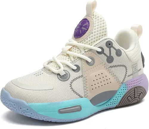 DeoGinus Zapatos de baloncesto para niños con amortiguación de aire para niñas zapatos de entrenamiento escolar antideslizantes para deportes al