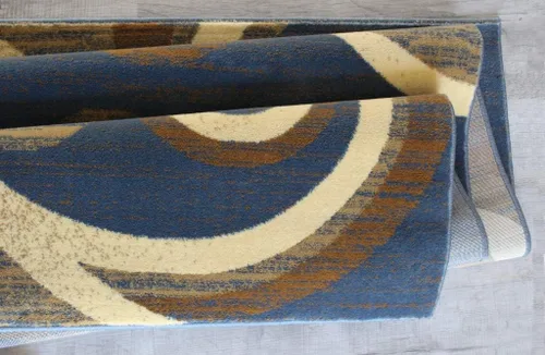 Miniatura 4 de Masada Rugs, Stephanie Collection - Alfombra de área moderna y contemporánea, 1100, azul, beige, marrón (5 pies 3 pulgadas x 7 pies 3 pulgadas)