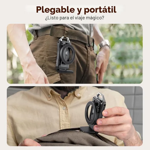 Miniatura 8 de OMOTON TP02 Trípode Giratório de 360° para MagSafe, Trípode Magnético de Aluminio Ajustable para iPhone 17/16/15/14 Pro Max Air, Soporte Plegable