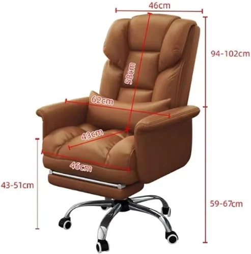Miniatura 2 de Reclining Office Chair with Footrest Ergonomic Gaming Desk Chair PU Leather High Back Executive Computer Swivel Seat(Black)