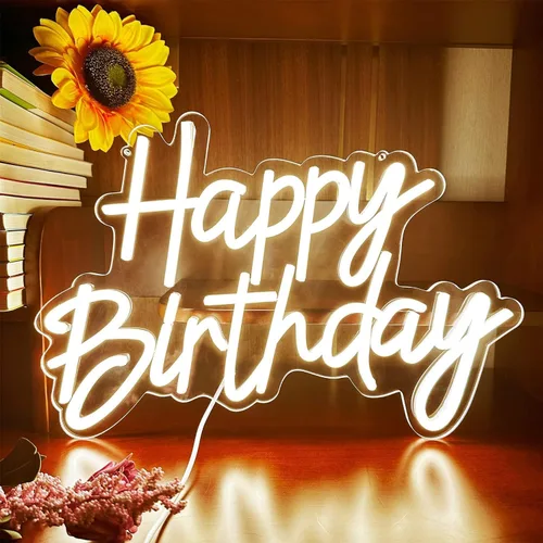 Miniatura 11 de Letrero de neón regulable y reutilizable para decoración de pared de fiesta de cumpleaños, luz LED USB para telón de fondo para decoración de fiesta