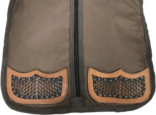 Miniatura 9 de Tahoe Premium Durango Western Halter, bolsa de transporte y almacenamiento - Construcción acolchada impermeable de tres capas con agarre de mano