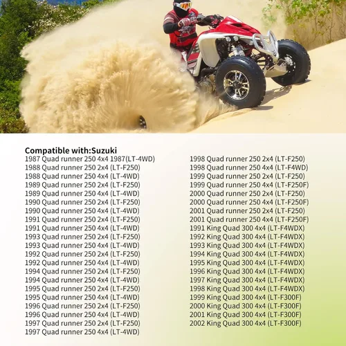 Miniatura 7 de 13781-19B00 FS-905 Filtro de aire con filtro de aceite Bujía compatible con Suzuki 1987-2002/Quad Runner 250 LT-4WD LT-F250 2x4 4x41987-2001/King