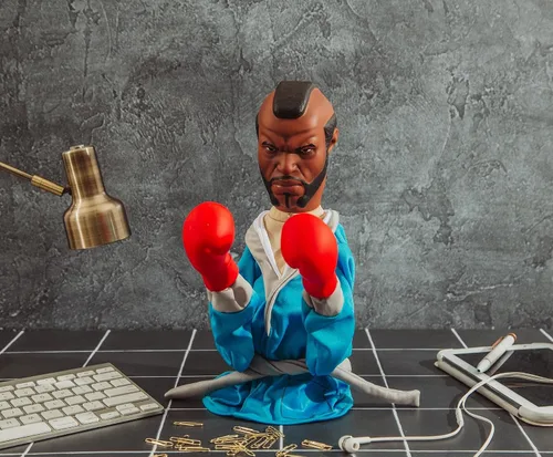 Miniatura 5 de Toynk Rocky Reachers Clubber Lang - Juguete de marioneta de boxeo de 13 pulgadas Coleccionables de películas retro de los 80