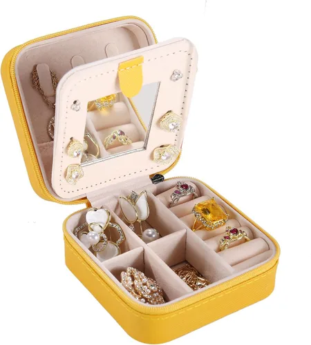 Miniatura 21 de KElofoN Estuche de viaje para joyas Caja de viaje para joyas Organizador de joyas de viaje Pequeño estuche organizador de joyas para niñas y mujeres